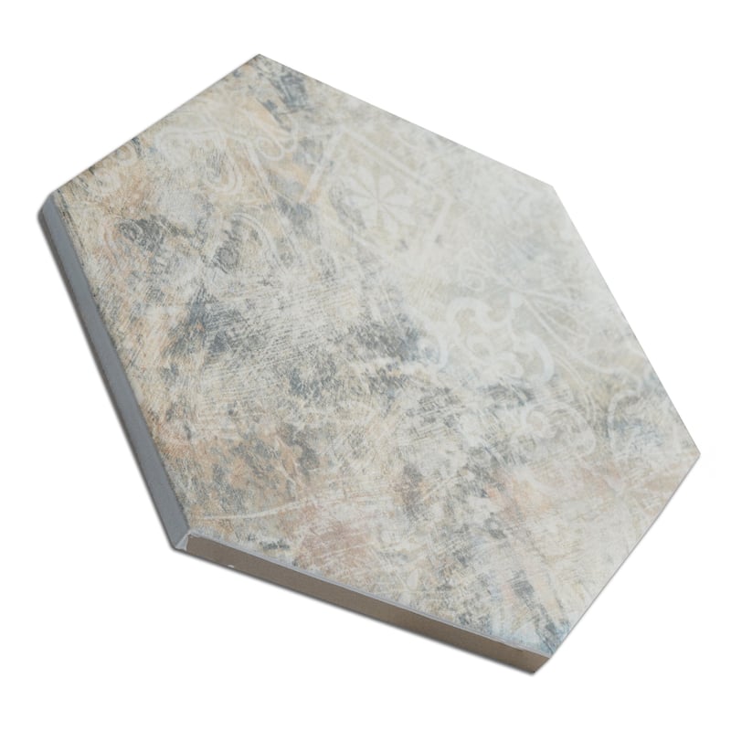 Merola Tile Tivoli Hex Tapestry 5-1/2" x 6-1/4" Porcelain Floor and Wall Tile