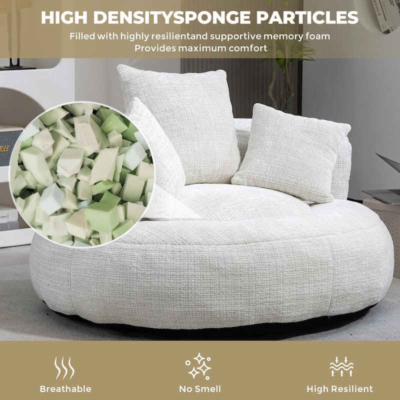 Durable Lazy Sofa Comfort Lounger, High Back Bean Bag Couch with 3 Pillows