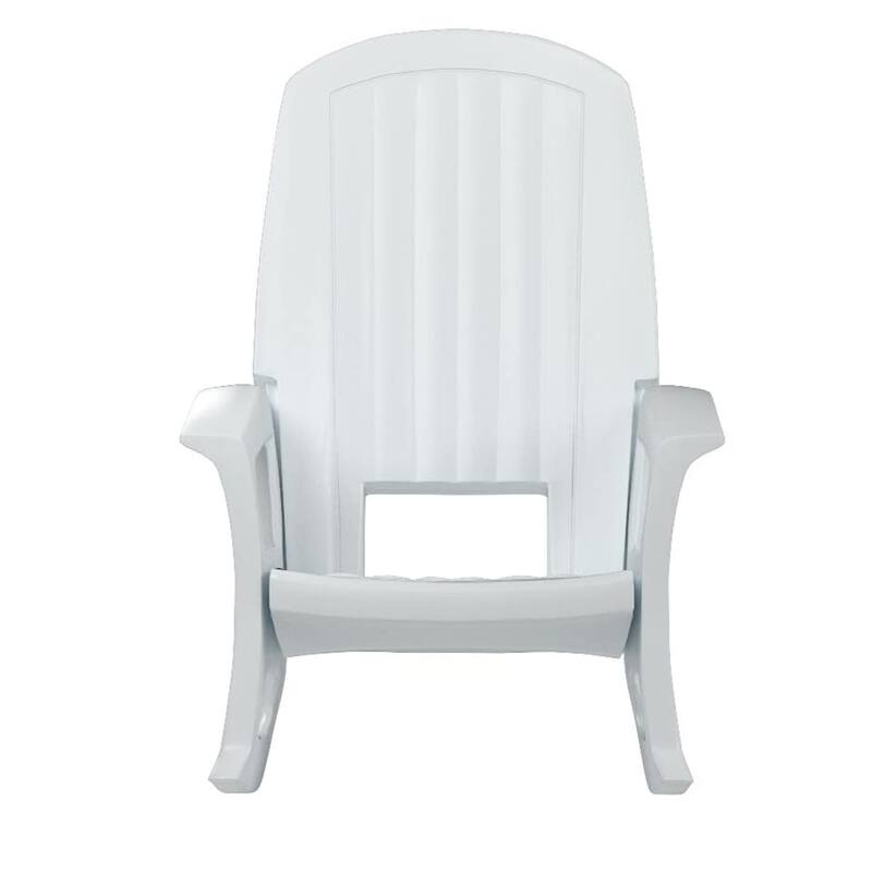Semco Plastics Rockaway Heavy Duty All-Weather Outdoor Rocking Chair, Green - 26 - White