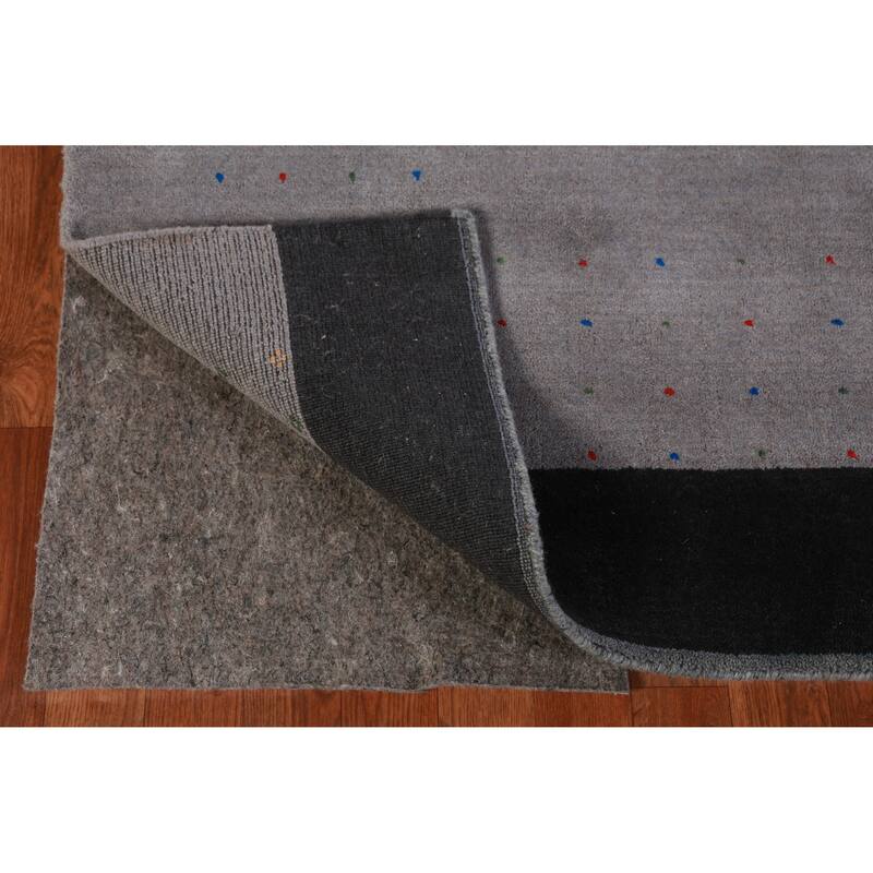 Hand Knotted Oriental 100% Wool Carpet Tribal Tribal Greys & Charcoal Gabbeh Area Rug - 11' 10'' X 9' 2''