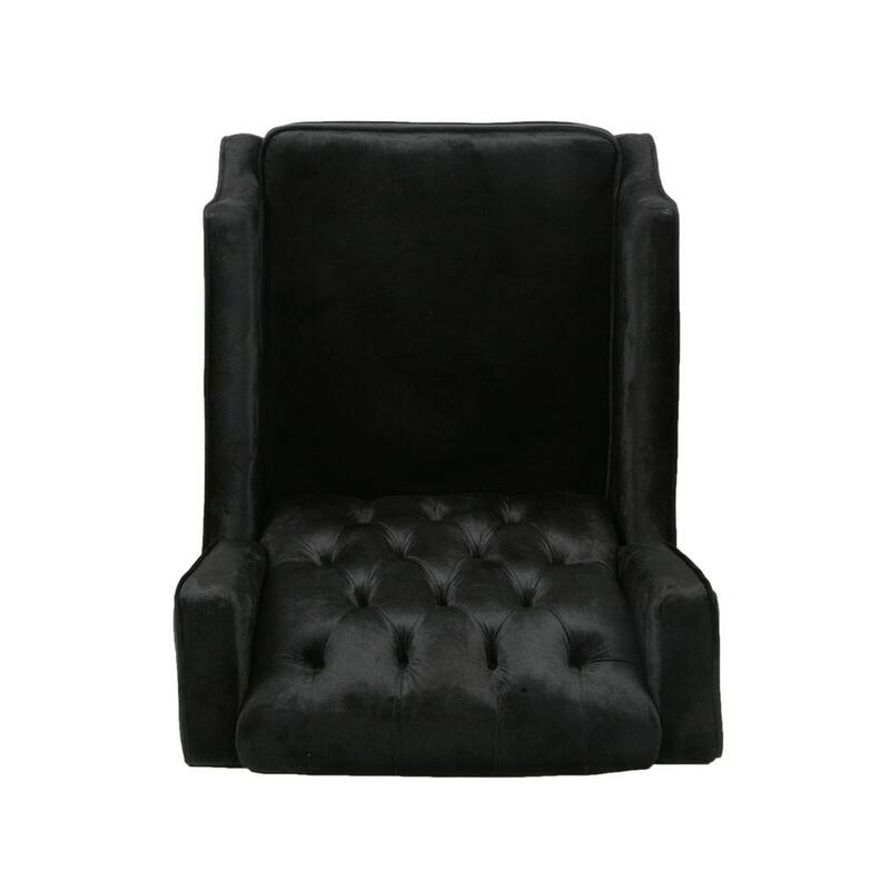 Modern Fabric Recliner with Wingback Design and Tufted Upholstery by Christopher Knight Home