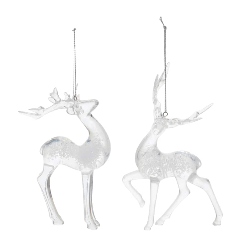 Bubbled Deer Christmas Ornaments - 6" - Clear - 6ct