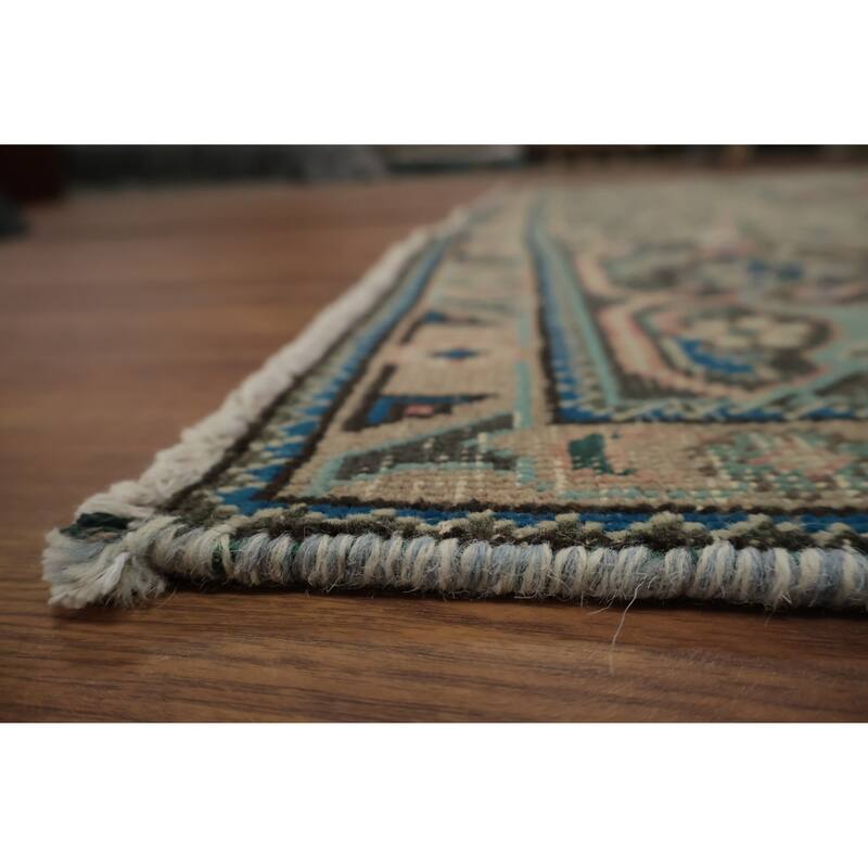 Hand Knotted Oriental 100% Wool Carpet Traditional Medallion Pink Tabriz Area Rug - 9' 4'' X 6' 4''