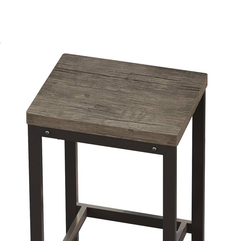 Modern 4-Piece Dining Set with Rectangular Table & 3 Dining Stools