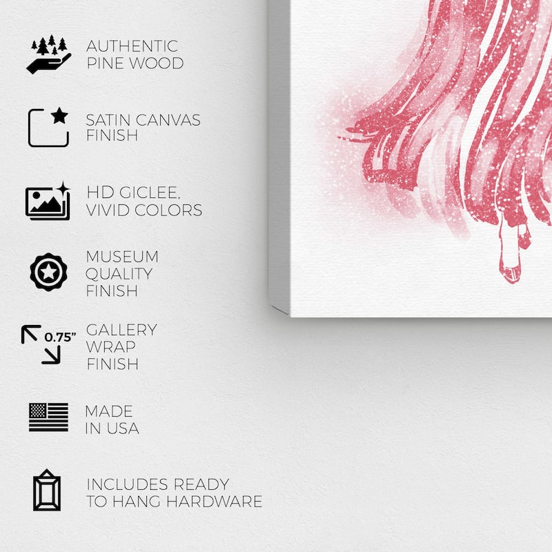 Wynwood Studio Canvas Fashion and Glam Runway Flow Blush Red and Light Red Glam Wall Art Canvas Print