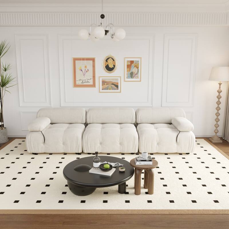 Modern Sectional Sofa Velvet Couch with 3/4 Seats.