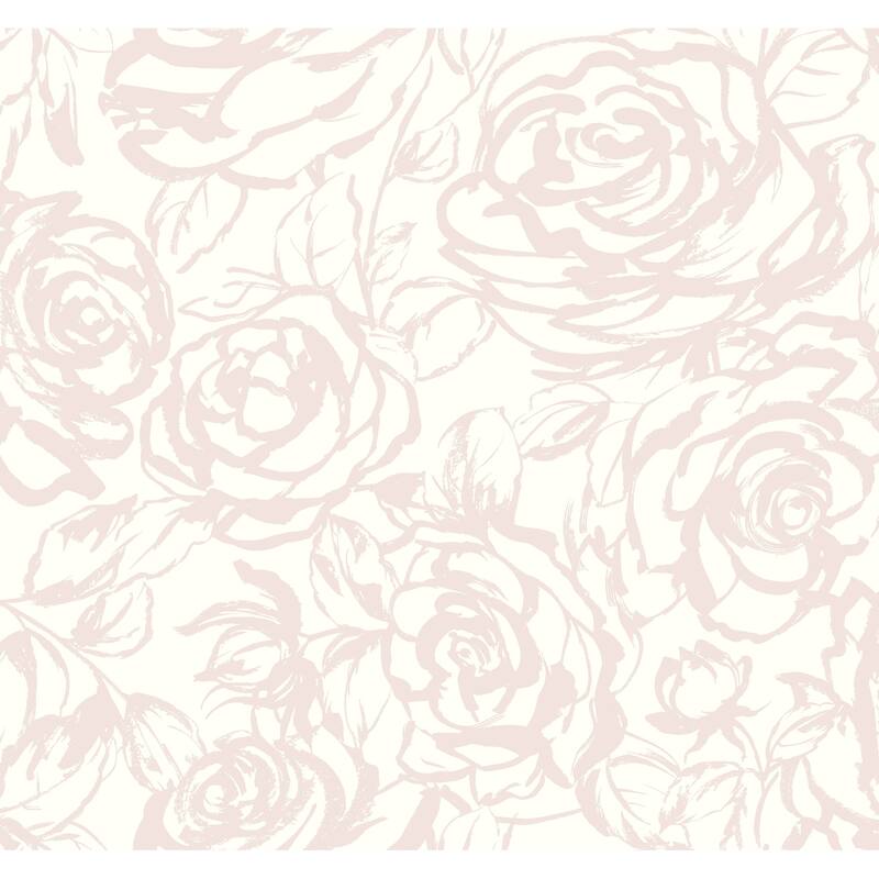 A-Street Prints Nelda Light Pink Rose Wallpaper