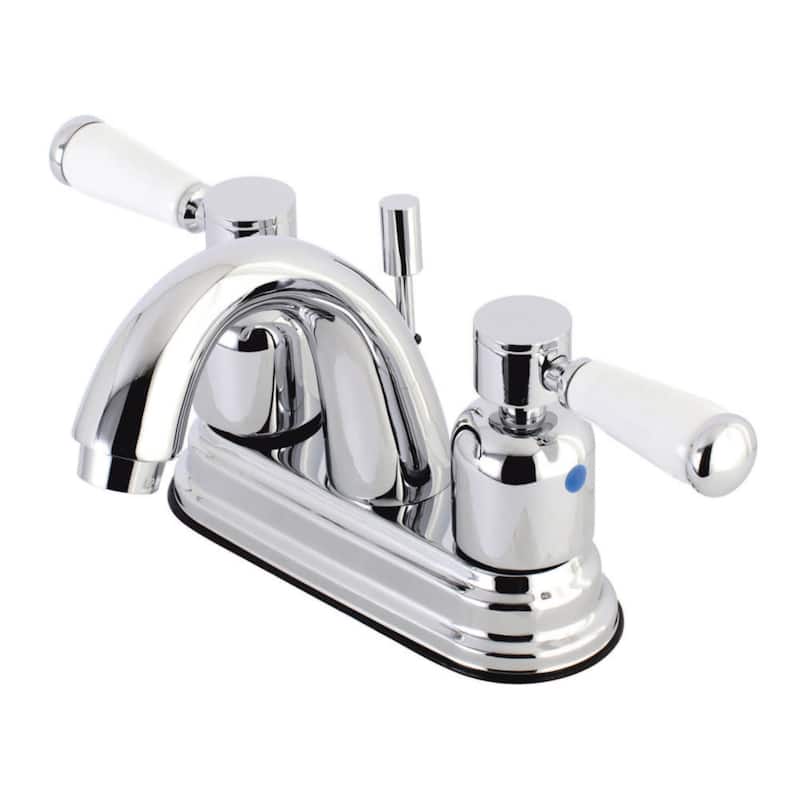 Kingston Brass Paris 1.2 GPM Centerset Bathroom Faucet with Porcelain - Polished Chrome