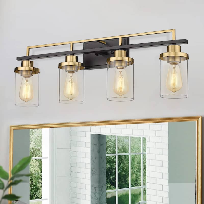 4/5/6-Light Vintage Bathroom Vanity Light - 4-light - Black and Gold