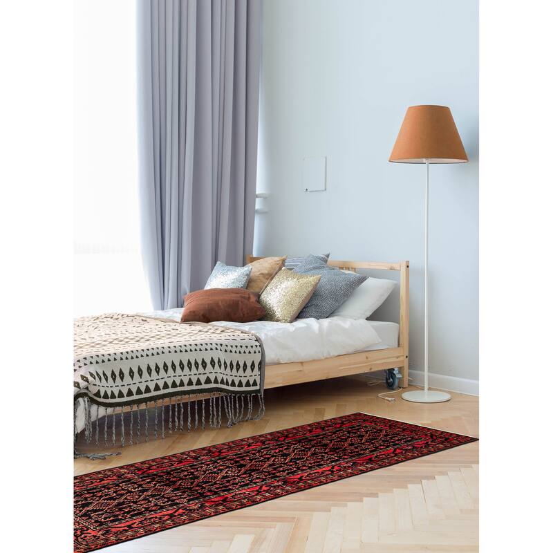 ECARPETGALLERY Hand-knotted Andelz Navy Wool Rug - 3'3 x 10'0