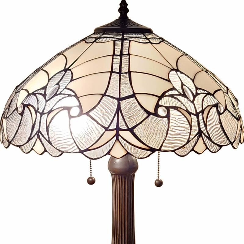 Dark Brown Two Light Table Lamp with Candlestick Base and Shade - 12" x 21" x 24"
