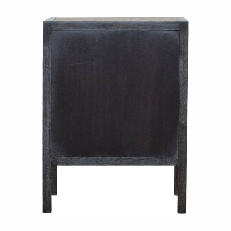 Artisan Furniture Solid Wood, Faux Leather Nightstand