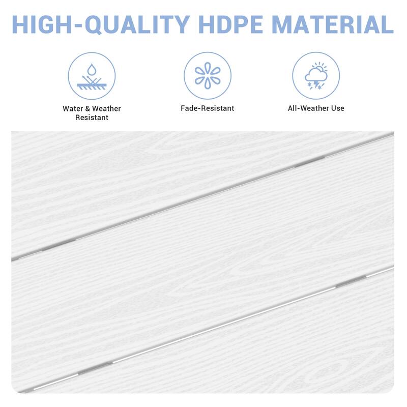 7-Piece HDPE Outdoor Dining Table Sets with Umbrella Hole - 1-Table 6-Chairs