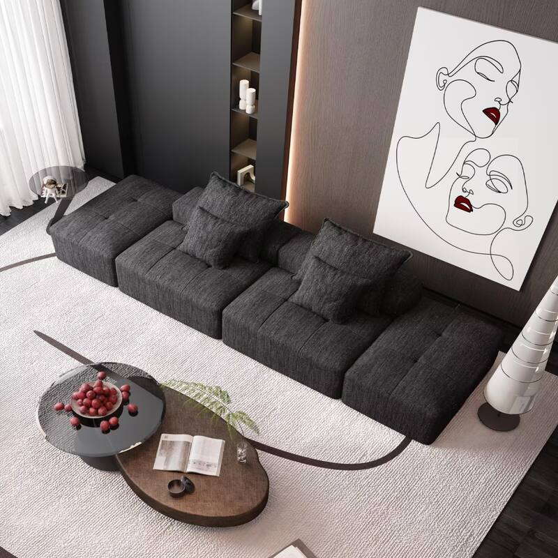 Oversized Modular Sectional Sofa,Sparkling Chenille Fabric,DIY Sofa