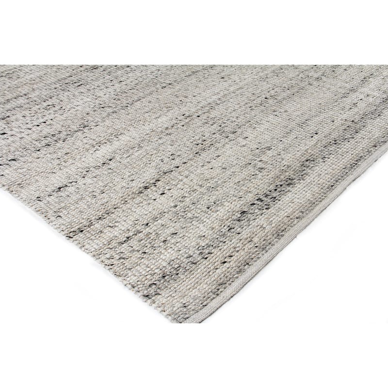 EXQUISITE RUGS Hesse Handwoven Polyester/Cotton Silver Area Rug.