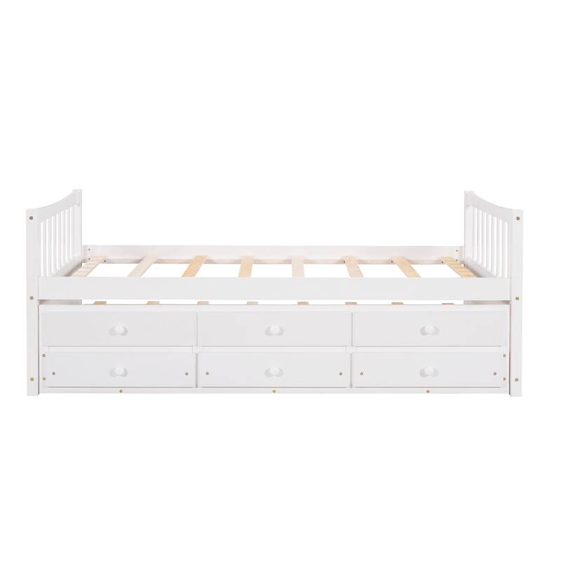 Daybed with Trundle and Drawers Twin Size