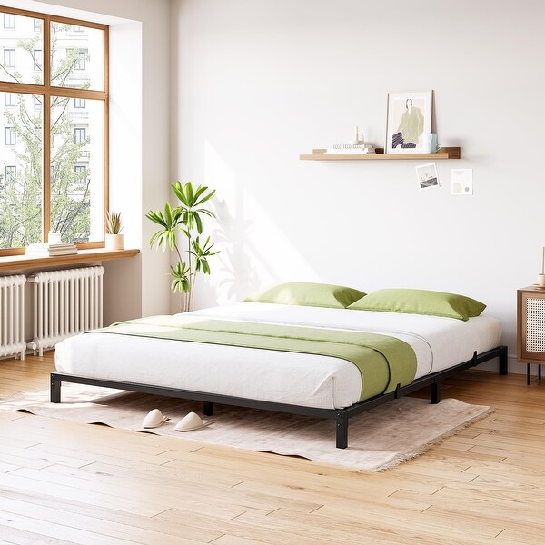 6 Inch Twin Bed Frame No Box Spring Needed, Heavy Duty Metal