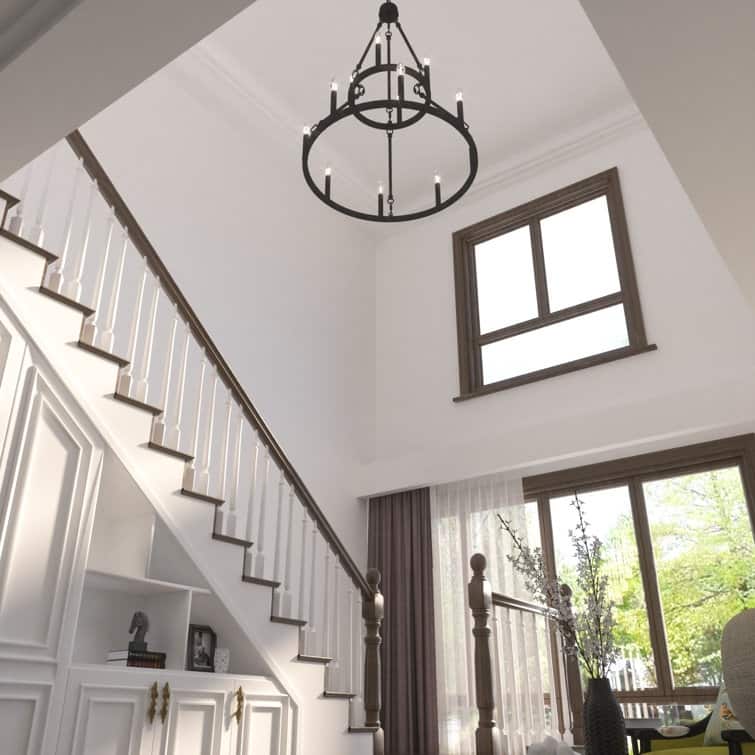 Acroma 12-light Farmhouse Candle Chandelier for Dining Room - 28 inches