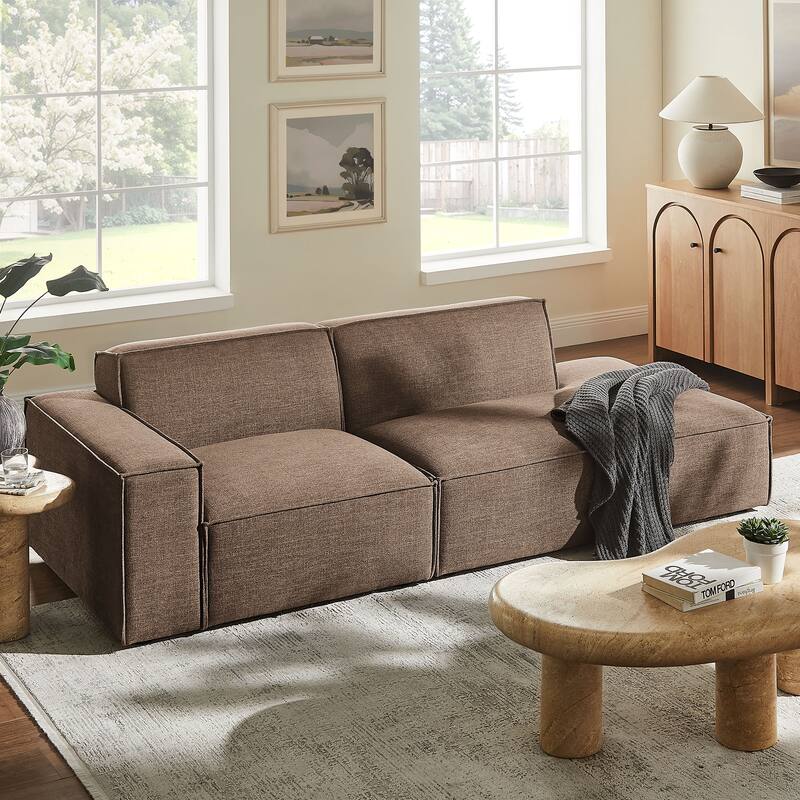 Restore 2-Piece Performance Fabric Upholstered Modular Loveseat - Mocha