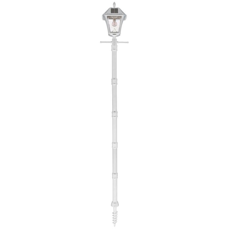 Baytown II Bulb Black Solar LED Landscape Post Light with EZ-Anchor