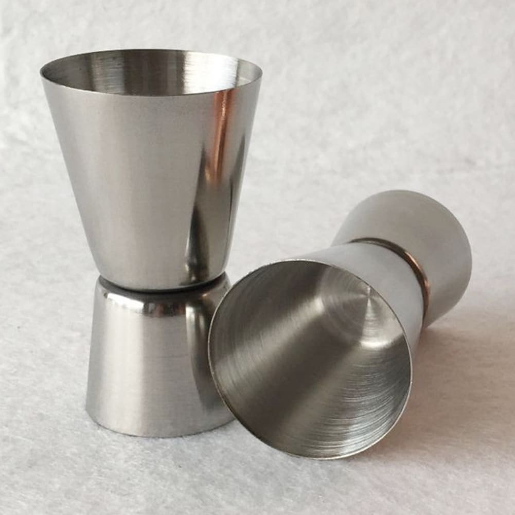 Stainless Steel Double Jigger Shot Glass Cocktail Bartender Mixer Measuring  Cup - Silver - Bed Bath & Beyond - 37021708