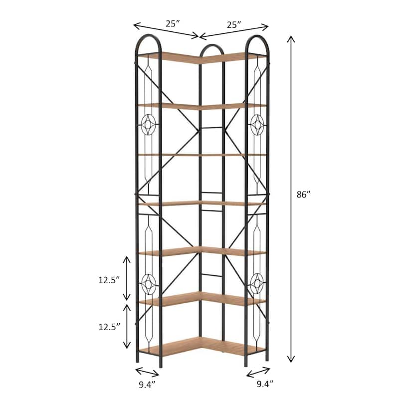 7 Shelf Bookcase, Modern High Bookcase,
