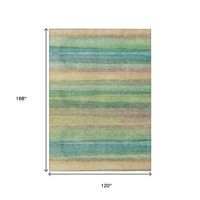 HomeRoots Striped Transitional Rectangle Outdoor Rug
