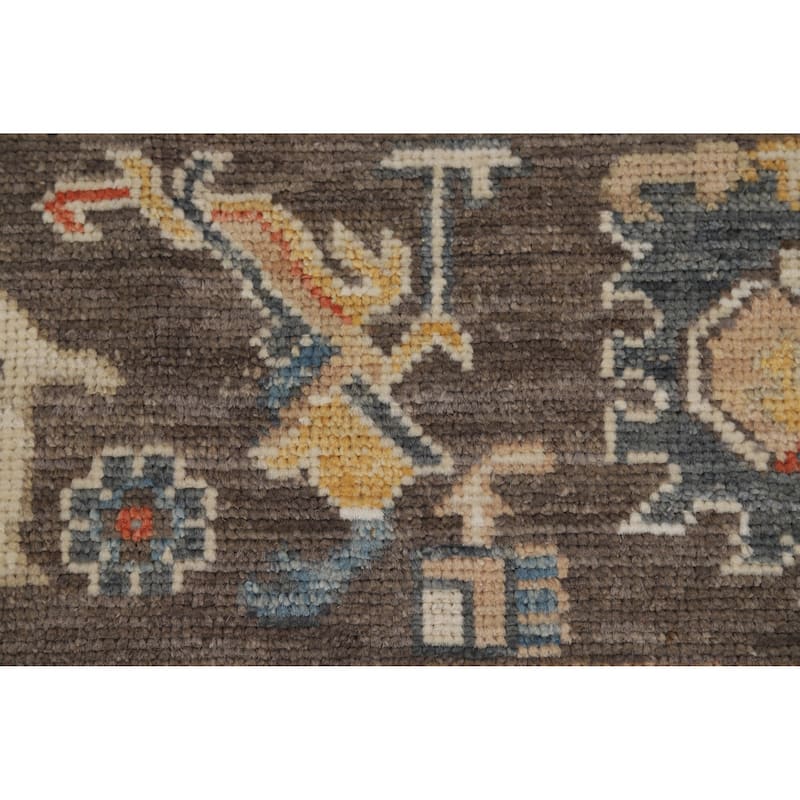 Hand Knotted Oriental 100% Wool Carpet Transitional All-Over Navy Blue & Blues Oushak Area Rug - 10' 1'' X 7' 11''