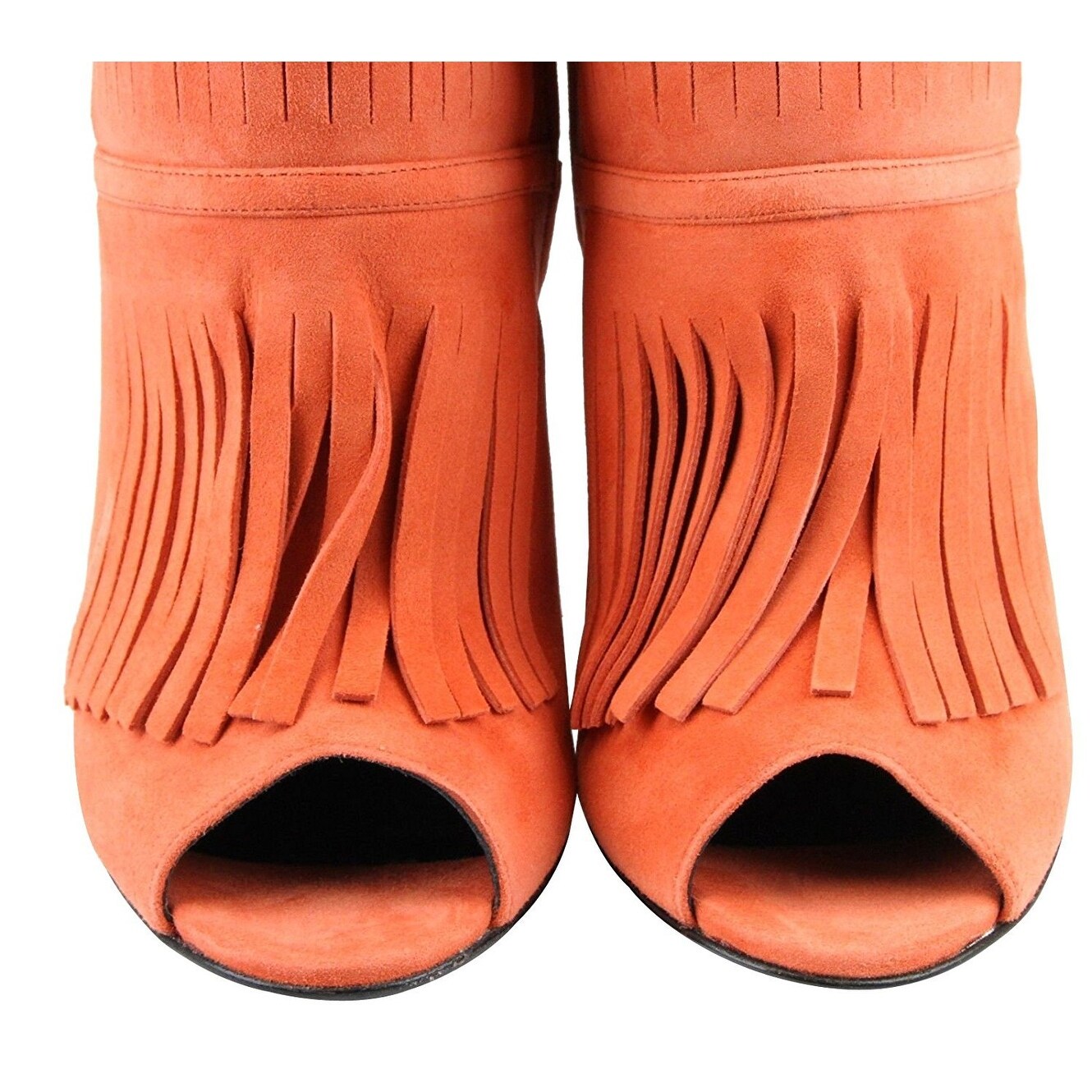 orange bootie heels