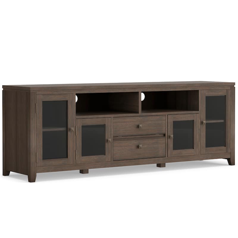 WYNDENHALL Essex SOLID WOOD 72 inch Wide Contemporary TV Media Stand For TVs up to 80 inches
