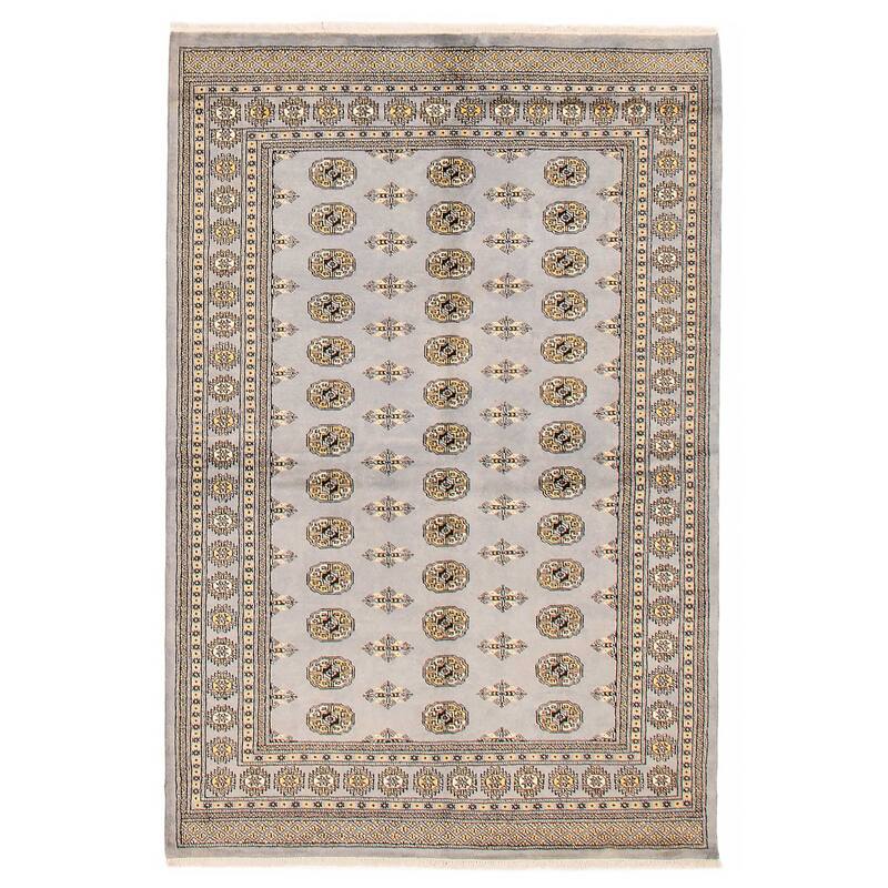 Finest Peshawar Bokhara Grey Rug 5'8" x 8'3" - 5'8 x 8'3 - Grey - 5'8 x 8'3