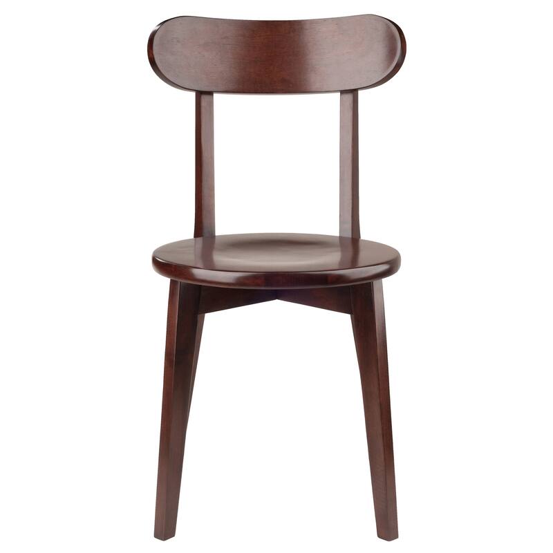 2-Pc H-Leg Chair Set, Walnut - 17.32 x 18.96 x 31.59 inches