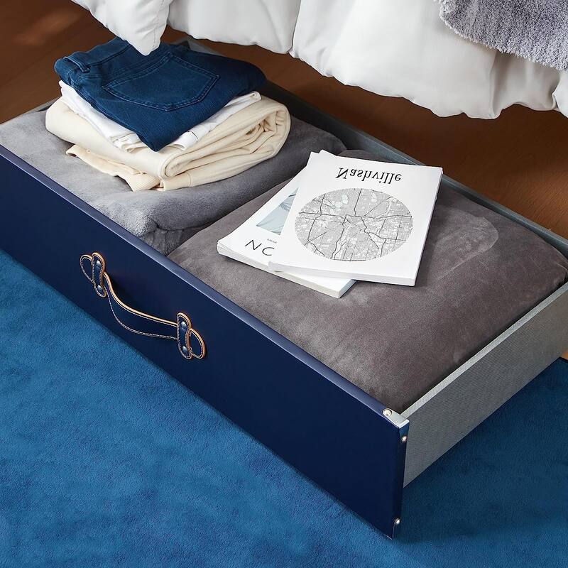 Texture® Brand - Rolling Under Bed Storage Drawer by DormCo - Midnight Navy
