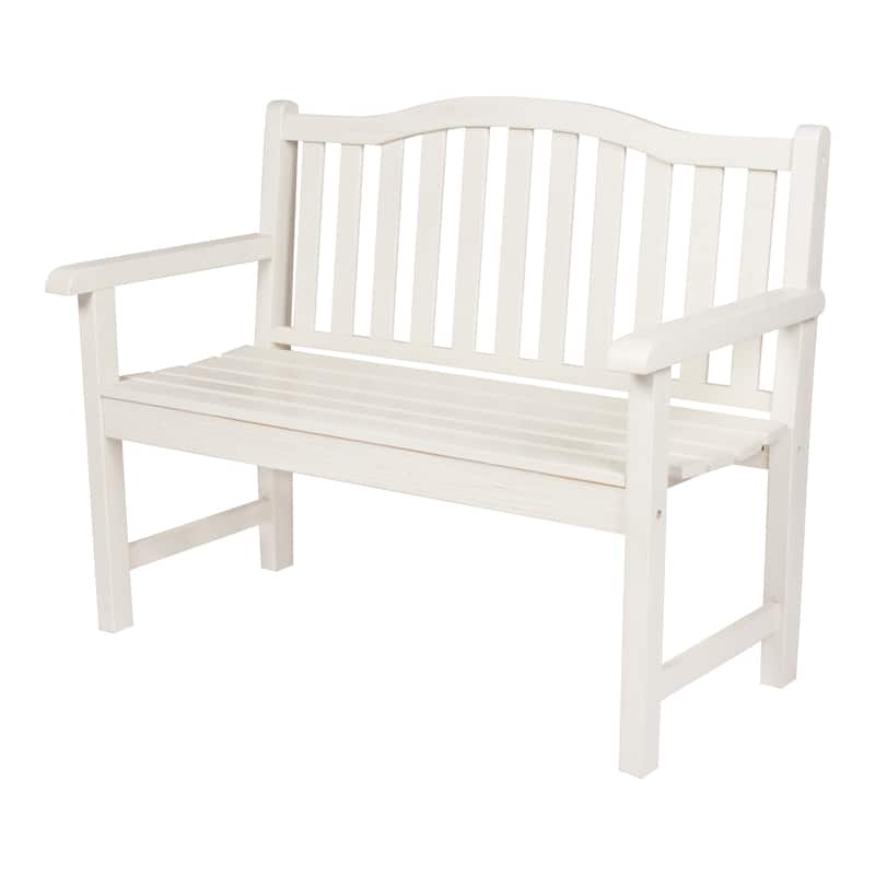 Belfort Hydro-Tex Wood Outdoor Garden Patio Bench - Off-White