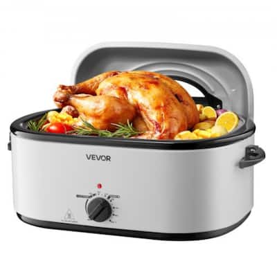 Black-Silver 26QT Electric Roaster Oven with Self-Basting Lid and Rack - 23.23 x 15.67 x 13.58 inch