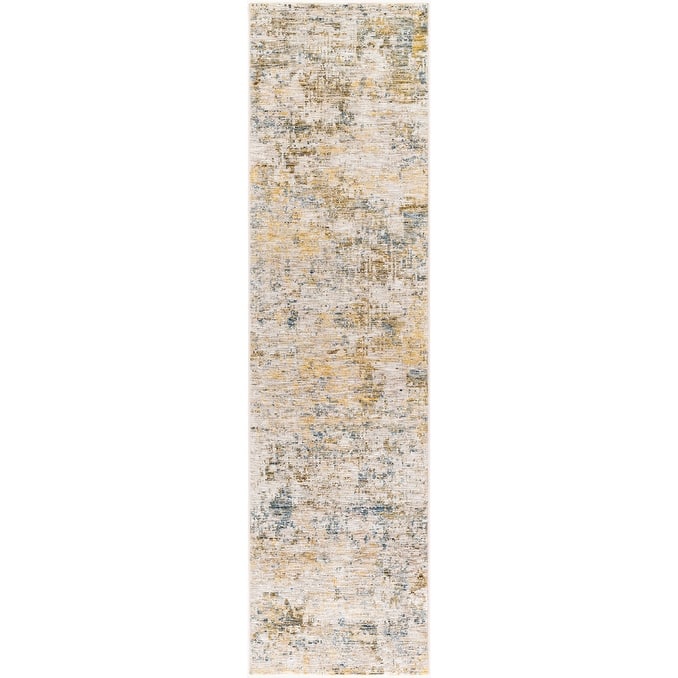 Livabliss Casual Naila Abstract Area Rug - 2'7" x 10' - Olive/Blue