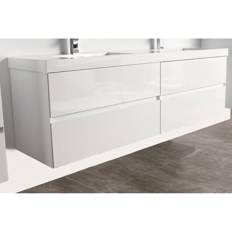 Blossom Assisi 72 Inch Wall Mounted Bathroom Vanity with Sink