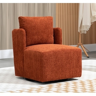 Wide Upholstered Swivel Chair Orange Accent Chairs