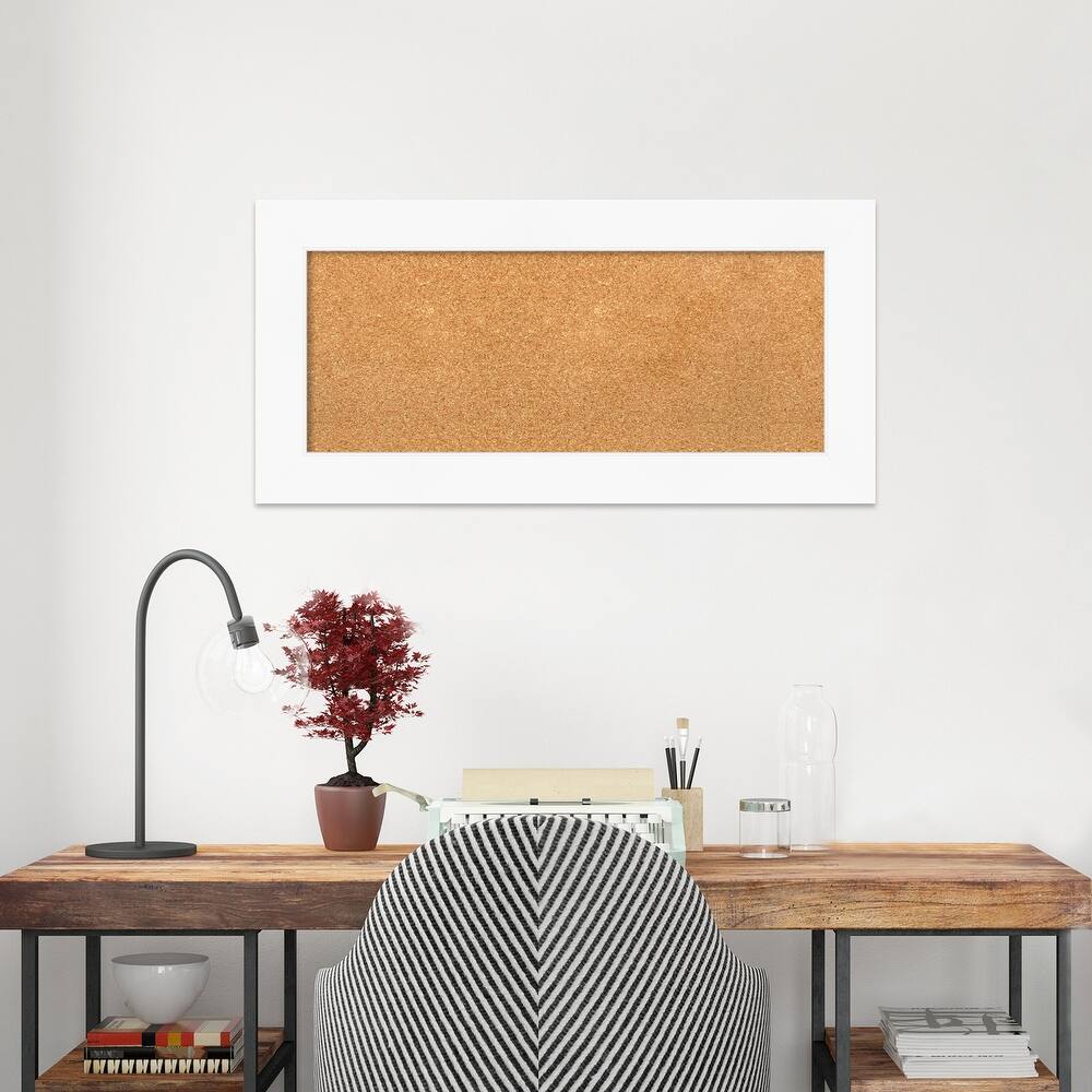 Cabinet White Framed Cork Bulletin Memo Board