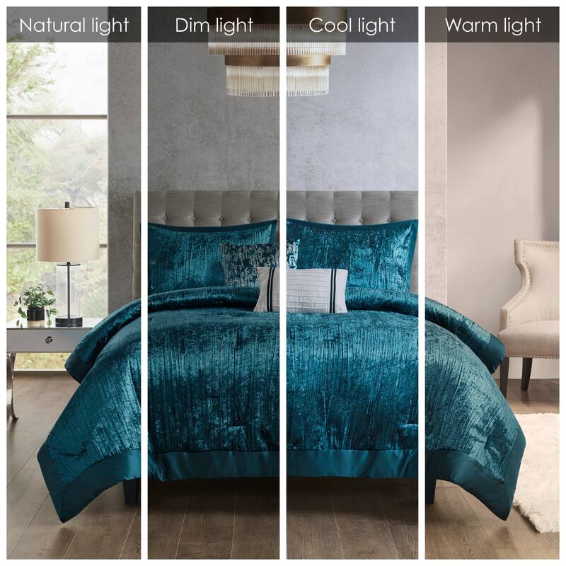 Madison Park Reagan 5 Piece Crinkle Velvet Comforter Set
