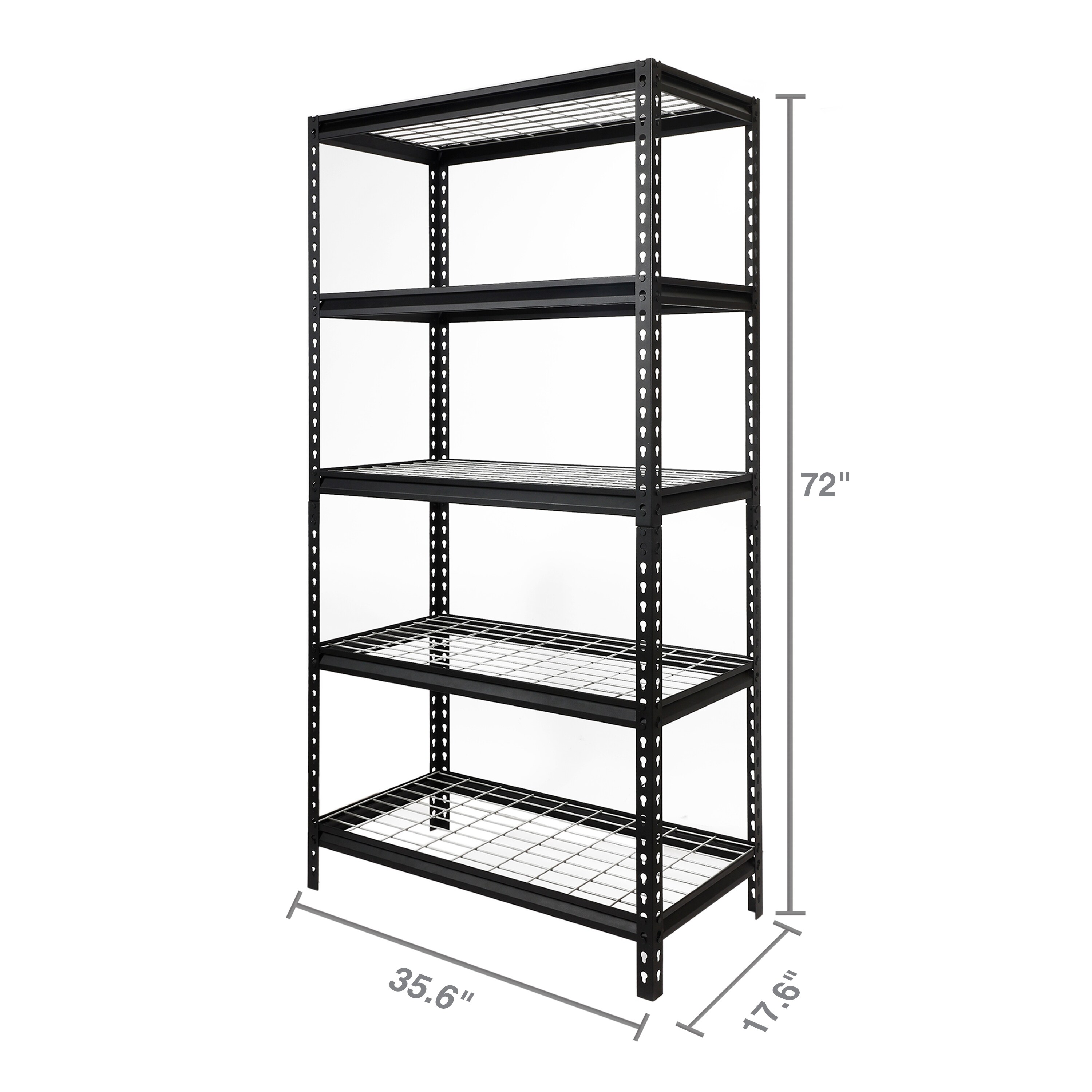 36 W x 18 D x 72 H 5-Shelf Freestanding Shelves, Storage Rack, Black -  Bed Bath & Beyond - 36503055