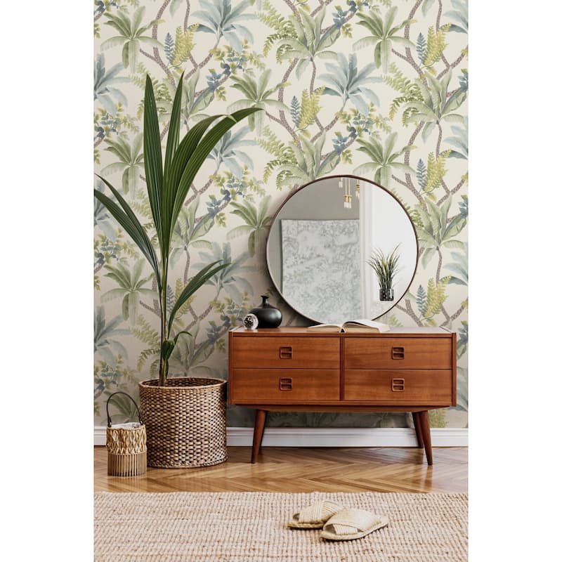 Trailing Palm Non-Pasted Wallpaper – 396in. x 21in. – Covers 56 square feet