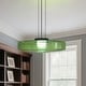 preview thumbnail 1 of 5, Bailey‌ 18 in. 30-Watt 1-Light Clear Green Glass Shade Pendant Light With Integrated LED Light, No Bulbs Included - 18 in Clear Green