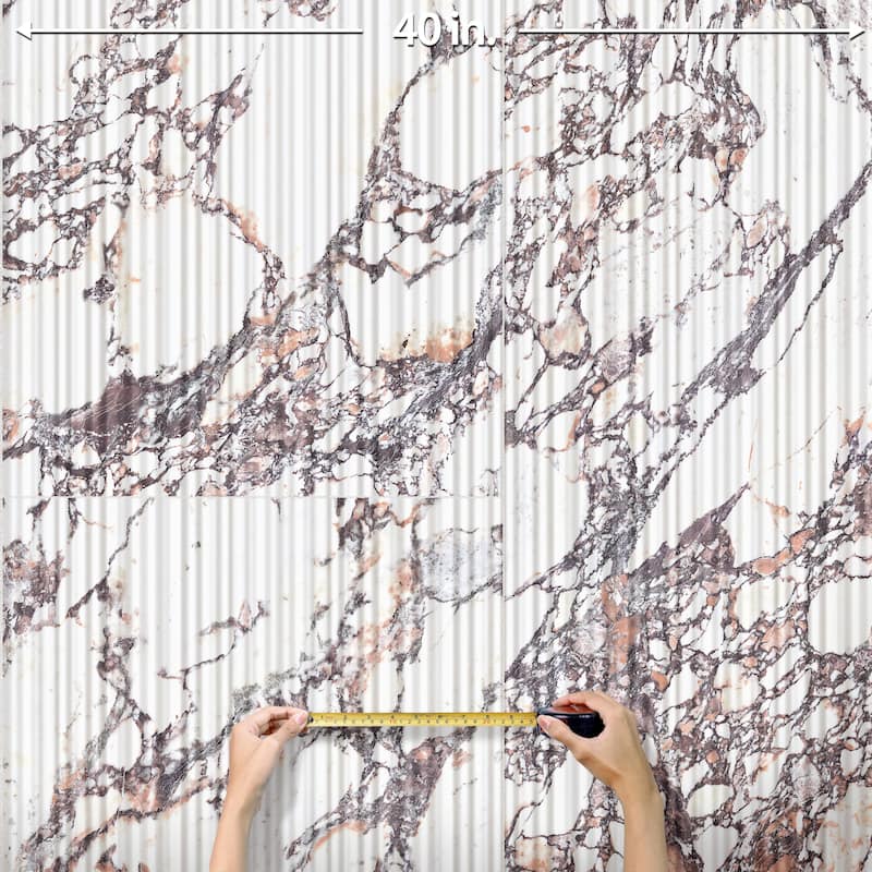 Merola Tile Touche Pleated Deco Rubis 23-1/2" x 47-1/8" Porcelain Floor and Wall Tile