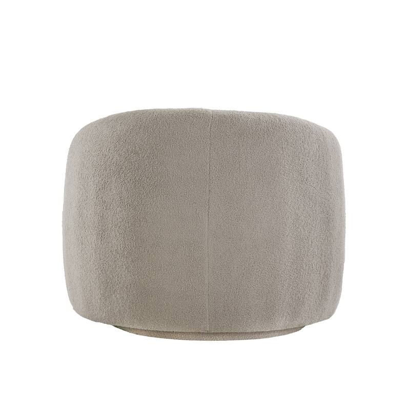 Willits Boucle Accent Chair with Cloud-Like Curved Design and Furry Channel Pillow by iNSPIRE Q Modern