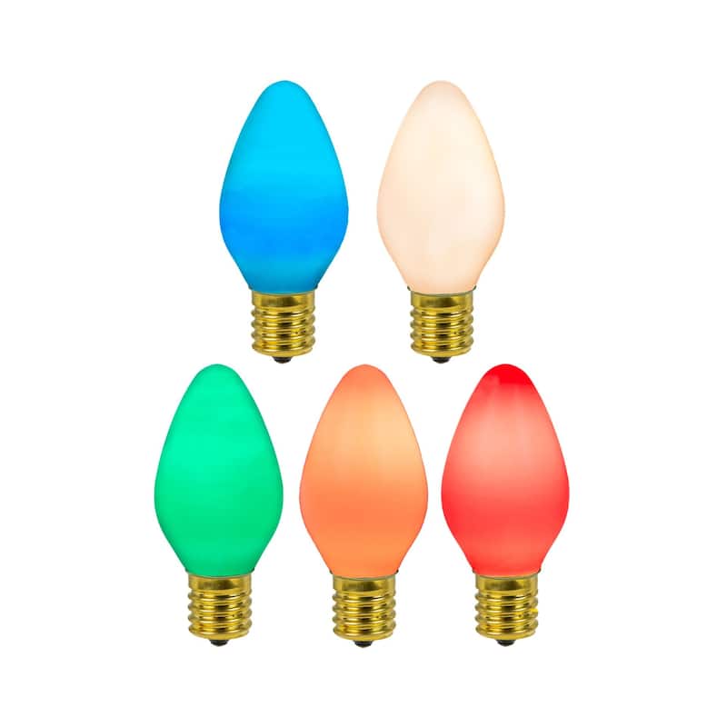 25 Pack C7 LED Outdoor Christmas Replacement Bulbs, Vintage, C7/E12 Base