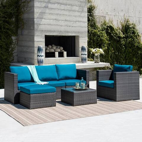 Corvus Trey Outdoor 6-piece Aluminum Resin Wicker Sofa Set