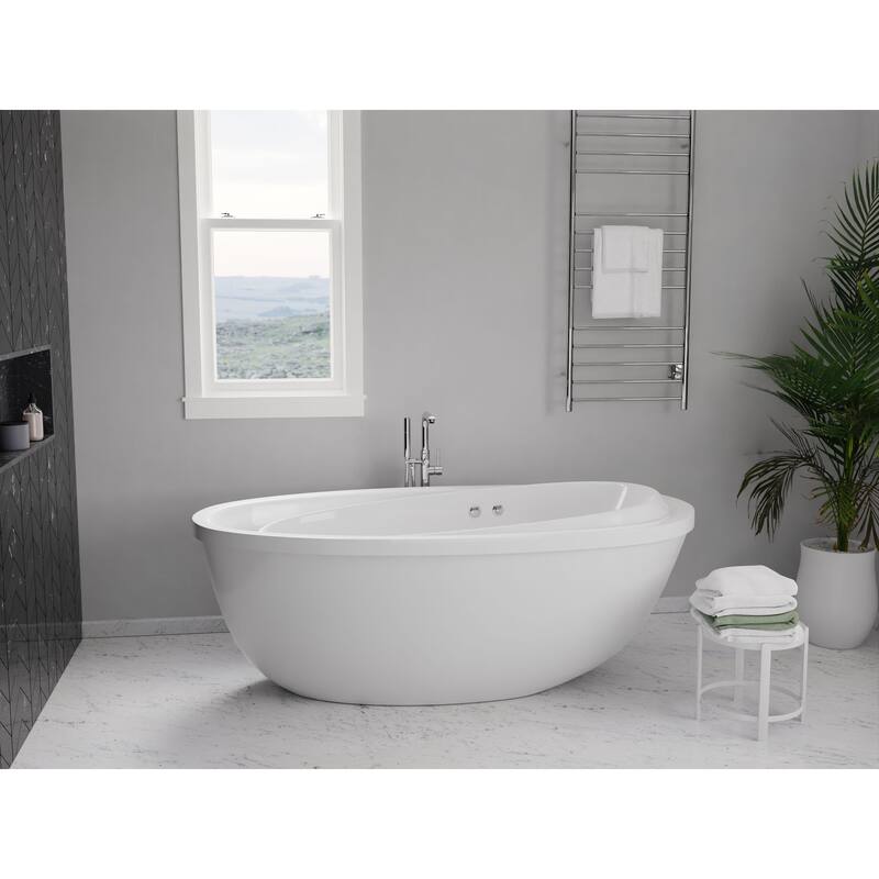 Leni 5.9 ft. Jetted Whirlpool Tub with Reversible Drain in White