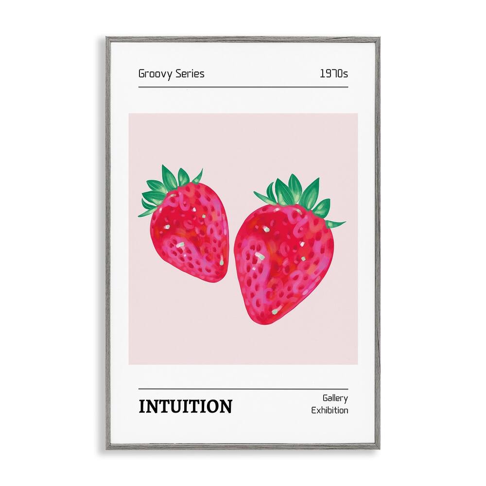 Stupell Intuition Phrase Strawberries Framed Giclee Art Design By LSR Design Studio
