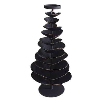 Lily's Living 25.5" H Small Black Iron Tree Candle Holder - N/A